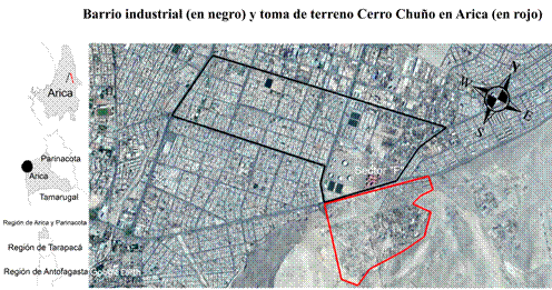 Cerro Chuño y barrio industrial con sector F