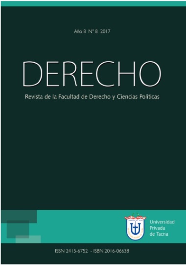 					View Vol. 8 No. 8 (2017): DERECHO: Journal of the Faculty of Law and Political Science
				